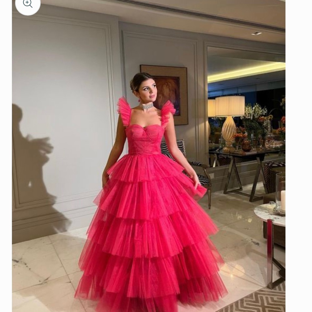 Custom prom dress. Stunning hot pink